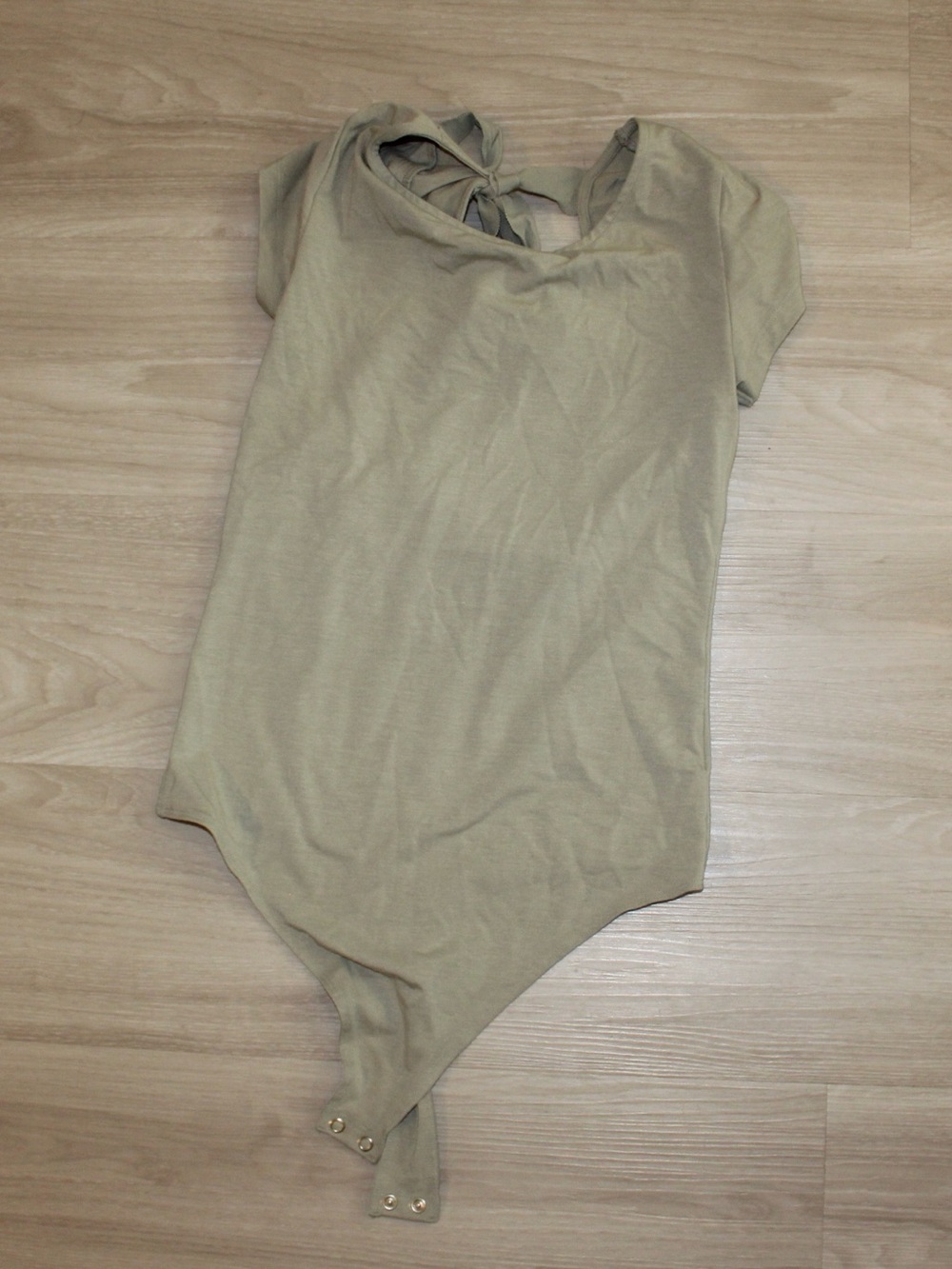 Women’s Short Sleeve Olive-Tan Bodysuit